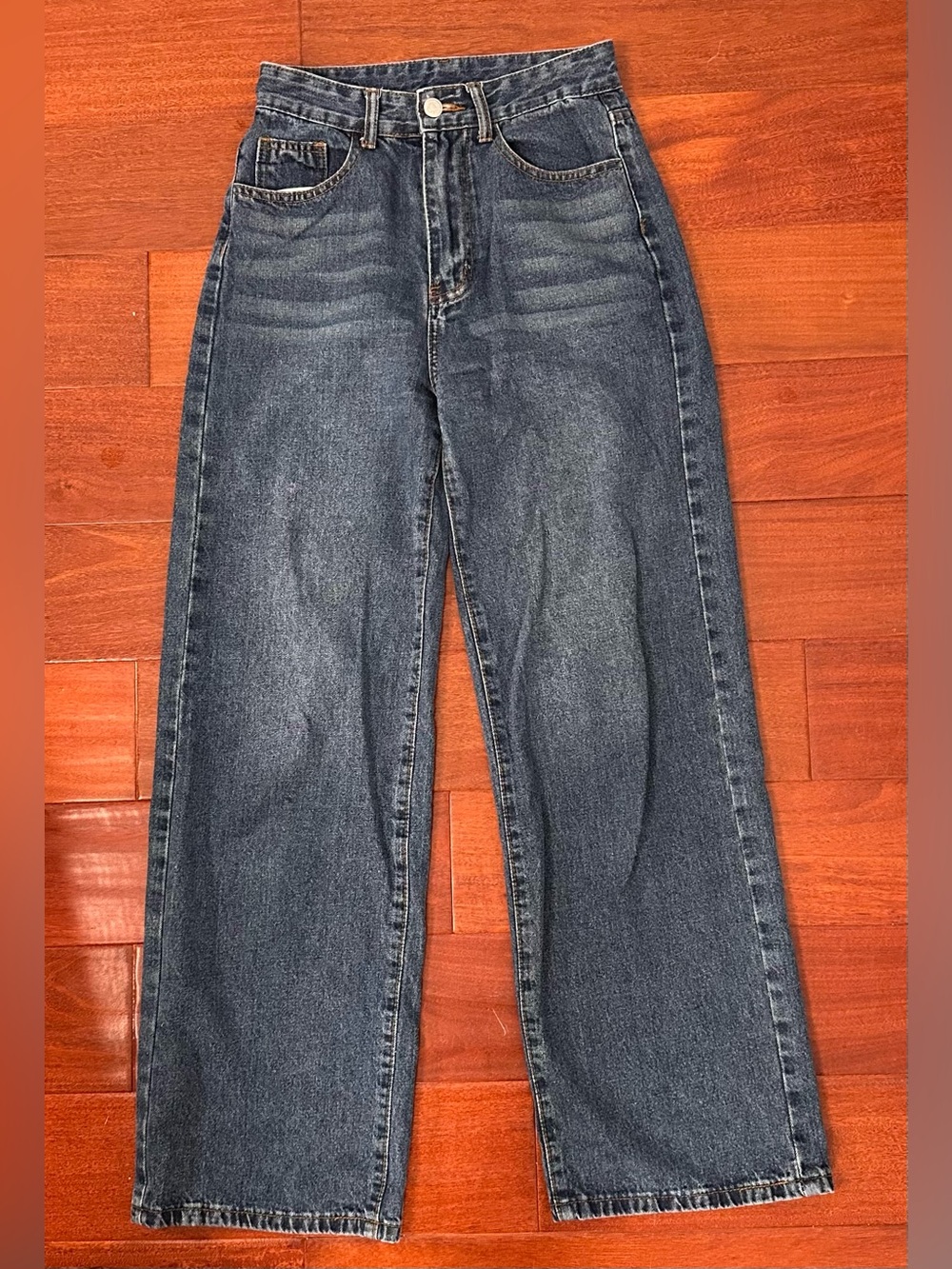 SHEIN Women’s High Rise Wide Leg Jeans Blue Denim Size XS US 2